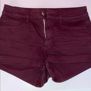 American Eagle Super stretch Maroon Shorts